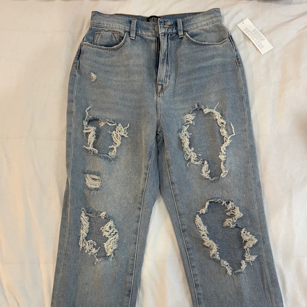 High Rise Distressed Mom Jeans - Picture 2 of 8